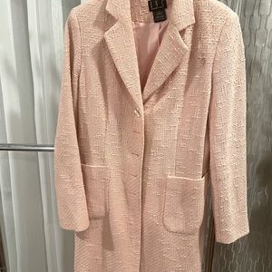 Women’s INC pink boucle fabric knee length  coat in a size 6.